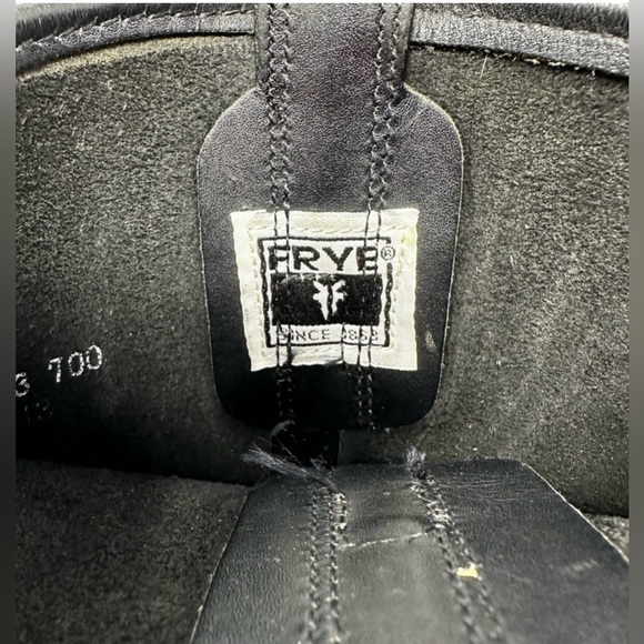 Frye Black Leather Harness 12R Square Toe Biker Boots - Picture 9 of 10